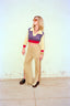 70s Vintage Paul Maris San Francisco Knit Polo | Mod Plaid Color Block Cropped Sweater