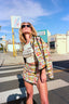 90s Vintage Catherine Coatney Pop Art Comic Print Jacket & Mini Skirt Set | Graphic Novelty Two Piece