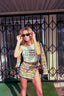 90s Vintage Catherine Coatney Pop Art Comic Print Jacket & Mini Skirt Set | Graphic Novelty Two Piece