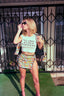 90s Vintage Catherine Coatney Pop Art Comic Print Jacket & Mini Skirt Set | Graphic Novelty Two Piece
