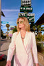 80s Vintage Claude Montana Powder Pink Skirt Suit | Architectural Hardware Jacket & Pencil Skirt