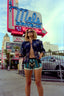 Contemporary Karina Grimaldi Beaded Hot Shorts | Black & Blue Embellished Statement Shorts