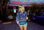 80s Vintage Studded Denim Cropped Bomber Jacket | Sculptural Puff Sleeve Patchwork Jacket