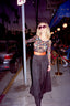 70s Vintage Lilli Diamond Black + Orange High Waist Suspender Wide Leg Palazzo Pants