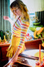 70s Vintage St. John by Marie Gray Striped Cropped Cardigan