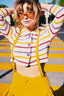 70s Vintage St. John by Marie Gray Striped Cropped Cardigan