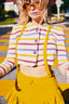 70s Vintage St. John by Marie Gray Striped Cropped Cardigan