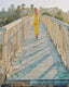 70s Vintage Sunshine Yellow Polka Dot Wide Leg Jumpsuit