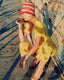 70s Vintage Sunshine Yellow Polka Dot Wide Leg Jumpsuit