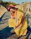 70s Vintage Sunshine Yellow Polka Dot Wide Leg Jumpsuit