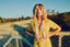 70s Vintage Sunshine Yellow Polka Dot Wide Leg Jumpsuit