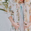 80s Vintage Karen Alexander Floral Lace Trim Duster Dress