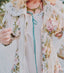 80s Vintage Karen Alexander Floral Lace Trim Duster Dress