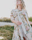 80s Vintage Karen Alexander Floral Lace Trim Duster Dress