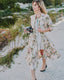 80s Vintage Karen Alexander Floral Lace Trim Duster Dress