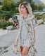 80s Vintage Karen Alexander Floral Lace Trim Duster Dress
