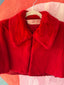 50s Vintage Crimson Velvet Bed Jacket