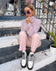 00s Just Cavalli Lilac Fur and Leather Jacket | Roberto Cavalli Vintage Coat