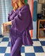 90s Vintage Karl Lagerfeld Violet Wool Coat & Trouser Set | Sculptural Power Ensemble