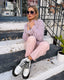 00s Just Cavalli Lilac Fur and Leather Jacket | Roberto Cavalli Vintage Coat