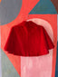 50s Vintage Crimson Velvet Bed Jacket