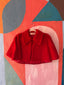 50s Vintage Crimson Velvet Bed Jacket