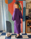 90s Vintage Karl Lagerfeld Violet Wool Coat & Trouser Set | Sculptural Power Ensemble