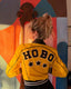 80s Vintage HOBO Yellow Leather Jacket | Michael Hoban North Beach Star Letterman Bomber