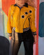 80s Vintage HOBO Yellow Leather Jacket | Michael Hoban North Beach Star Letterman Bomber