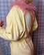 70s Vintage Christian Dior Logo Pastel Yellow Toweling Bathrobe