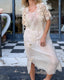20s Vintage Antique Silk Slip Dress | Sheer Floral Appliqué Boho Bridal Nightgown