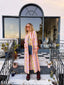 60s Vintage Dynasty Pastel Plaid Maxi Duster