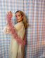 50s Vintage Sheer Mint Green Peignoir Robe | Lace Trim Chiffon Duster