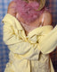 70s Vintage Christian Dior Logo Pastel Yellow Toweling Bathrobe