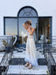 Contemporary Handmade One of One Bridal Set | White Lace & Blue Crochet Asymmetrical Maxi Dress Ensemble