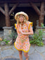 60s Vintage Pink Floral Terry Cloth Mini Dress | Fringe Beach Cover Up