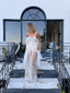 Contemporary Handmade One of One Lace Bridal Set | White & Blush Crochet Maxi Ensemble