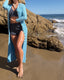 70s Vintage St. John Knits Baby Blue Longline Duster Cardigan |  Knit Sweater Maxi Dress