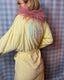 70s Vintage Christian Dior Logo Pastel Yellow Toweling Bathrobe