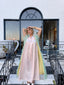 60s Vintage Christian Dior Pink Peignoir Nightgown | Blush Lace Trim Bridal Maxi Dress