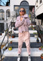 00s Just Cavalli Lilac Fur and Leather Jacket | Roberto Cavalli Vintage Coat