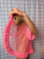 60s Vintage Bubblegum Pink Sheer Peignoir Bralette & Panty Set | Three Piece Lingerie Ensemble