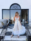 Contemporary Handmade One of One Bridal Set | White Lace & Blue Crochet Asymmetrical Maxi Dress Ensemble