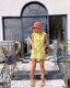 60s Vintage Lime Green Daisy Mod Mini Dress