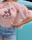 70s Vintage Pink Baby Tee Fem Graphic Ringer T Shirt