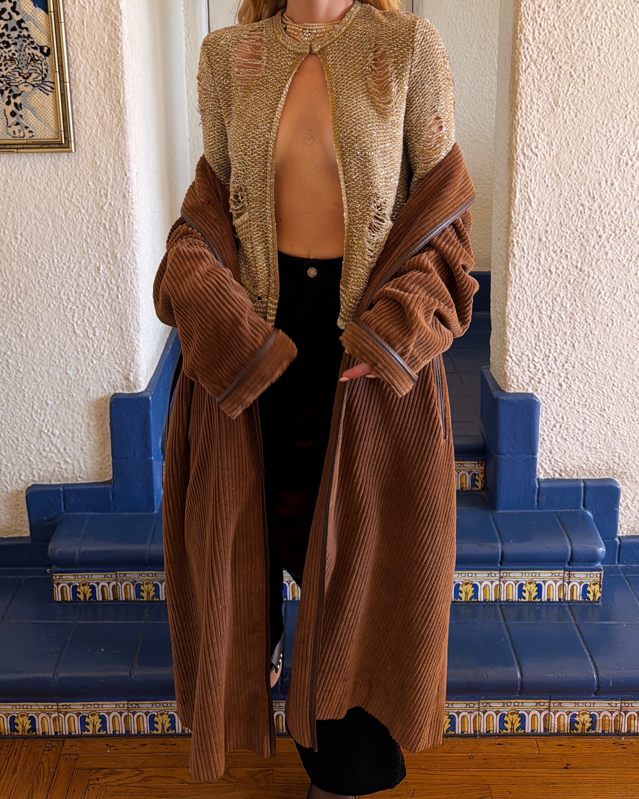 70s Vintage Saks Fifth Avenue Corduroy Long Coat | Judy Scates