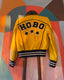 80s Vintage HOBO Yellow Leather Jacket | Michael Hoban North Beach Star Letterman Bomber