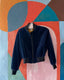 90s Vintage Rifat Ozbek Runway Velvet Bomber Jacket