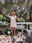 Vintage Deadstock Lim's Crochet Floral Lace Sequin Mini Dress | Bridal Cover Up