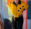 80s Vintage HOBO Yellow Leather Jacket | Michael Hoban North Beach Star Letterman Bomber